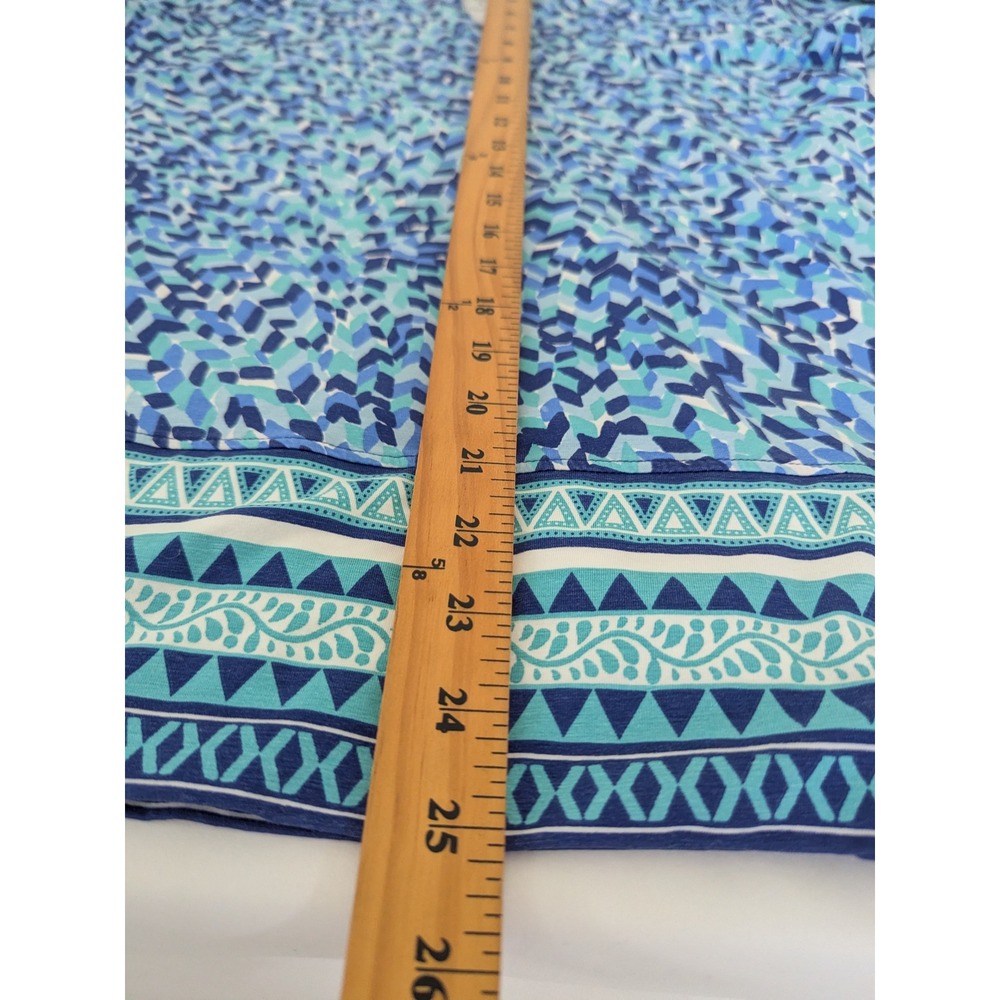 Coolibar St Lucia Tunic Top Blue Geometric UPF 50+ Bamboo Blend Size Medium - Picture 6 of 9